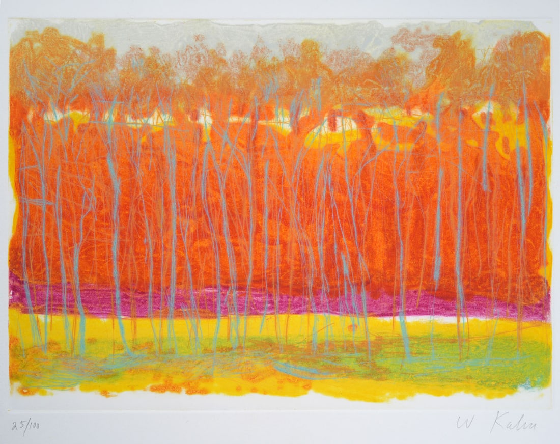 Wolf Kahn 'Summer Tree Row' Etching - 2