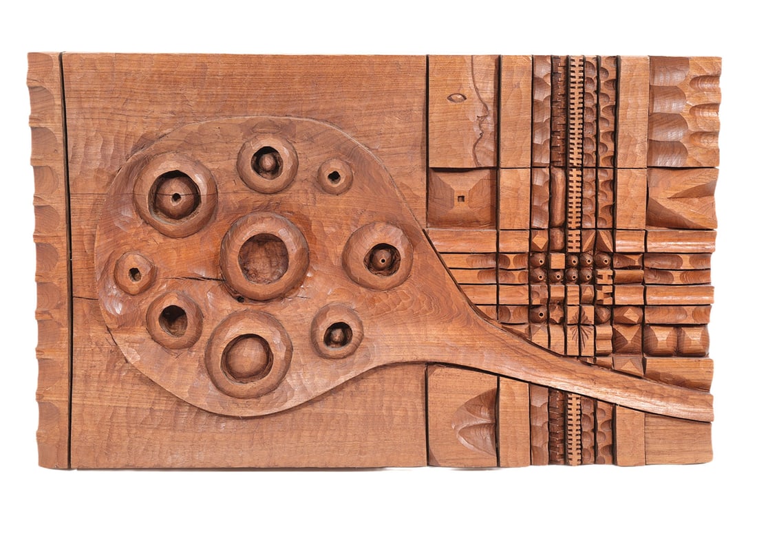 Leroy Setziol Teak Wood Wall Carving (1 of 6)