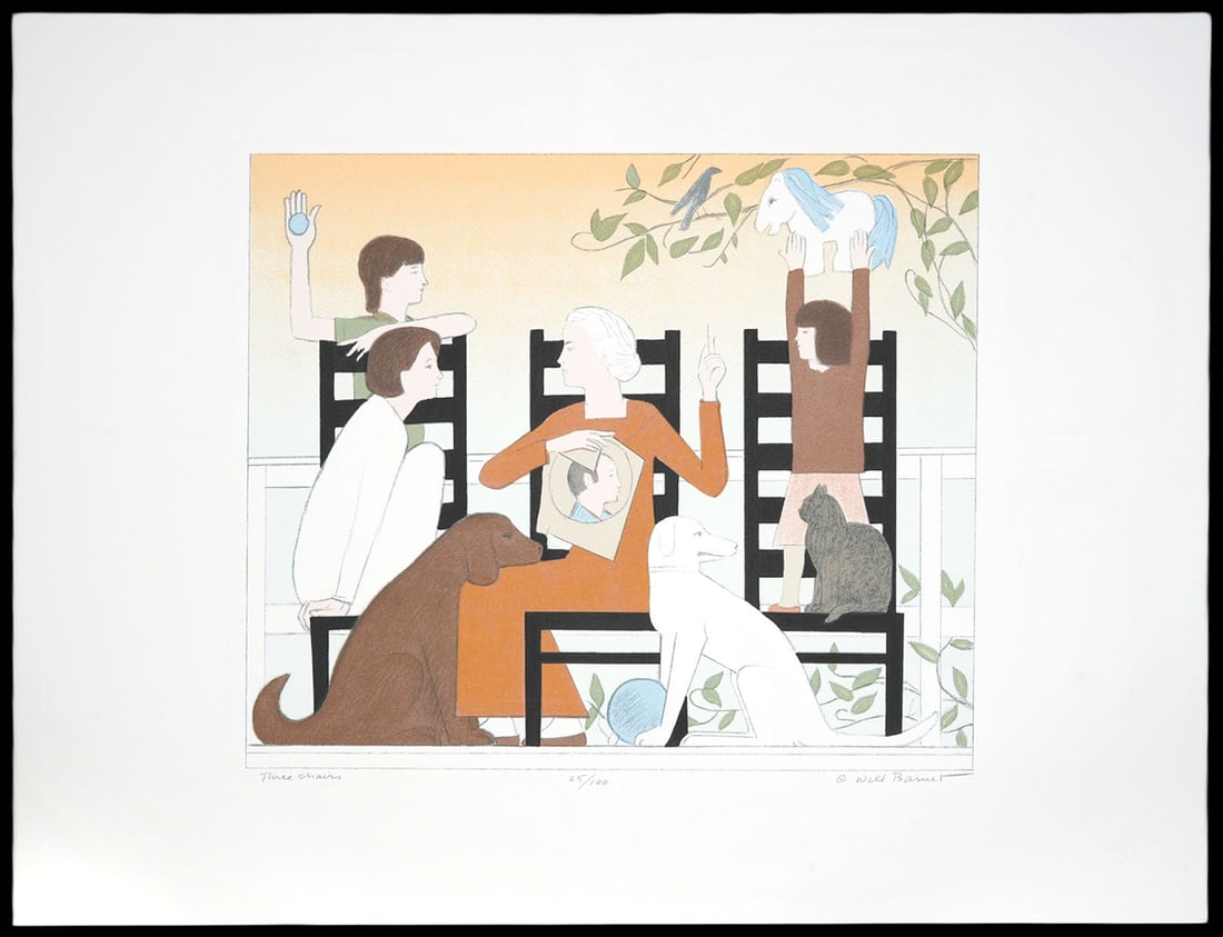Will Barnet 'Three Chairs' Screenprint 1992 (1 of 7)