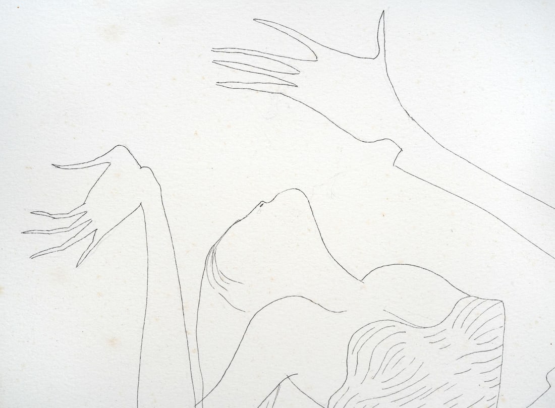 Benny Andrews Signed Pencil Drawing - 3