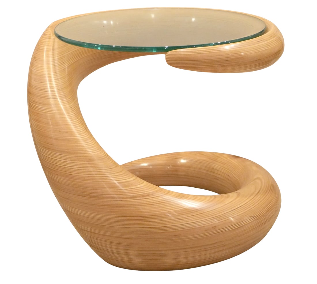 Rock Cross Spiral Table w/ Glass Top (1 of 9)