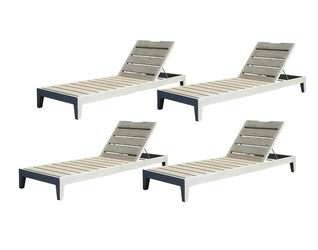 4 Restoration Hardware Teak Chaise Lounges (1 of 8)
