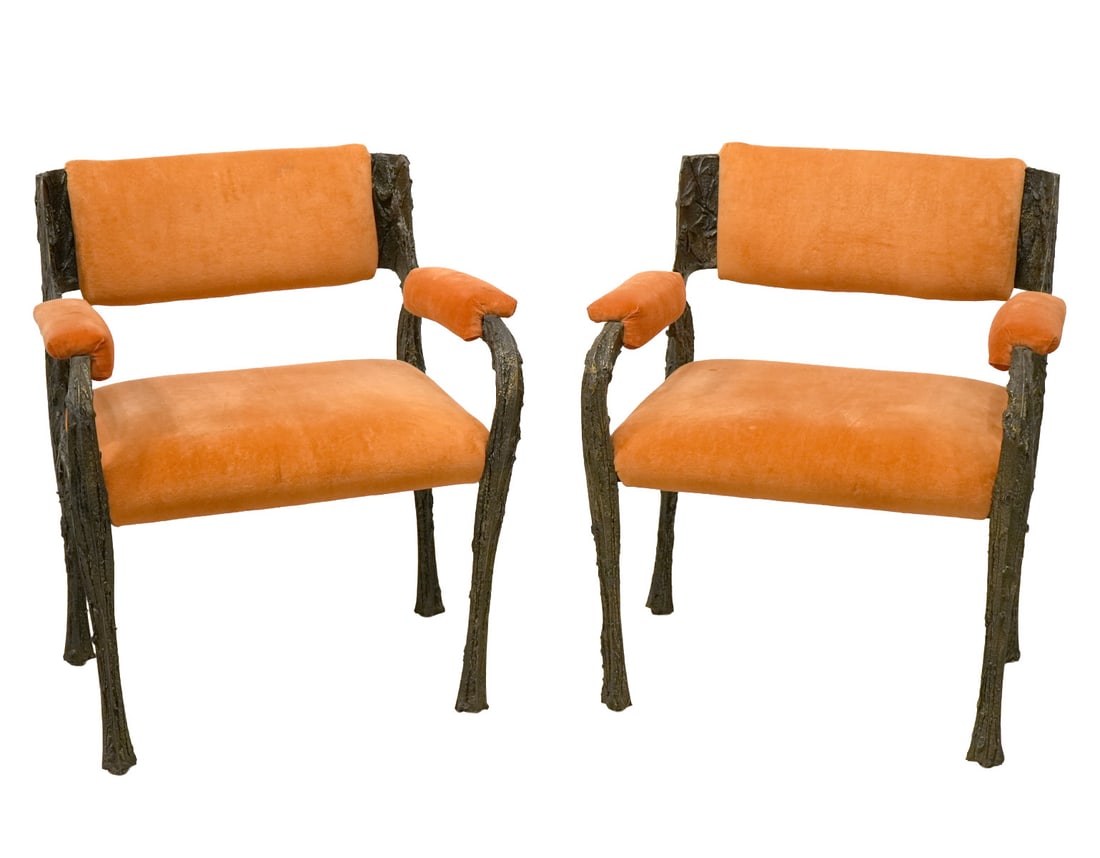 Paul Evans (1931-1987) Sculpted Bronze Chairs, Set of Six - 4