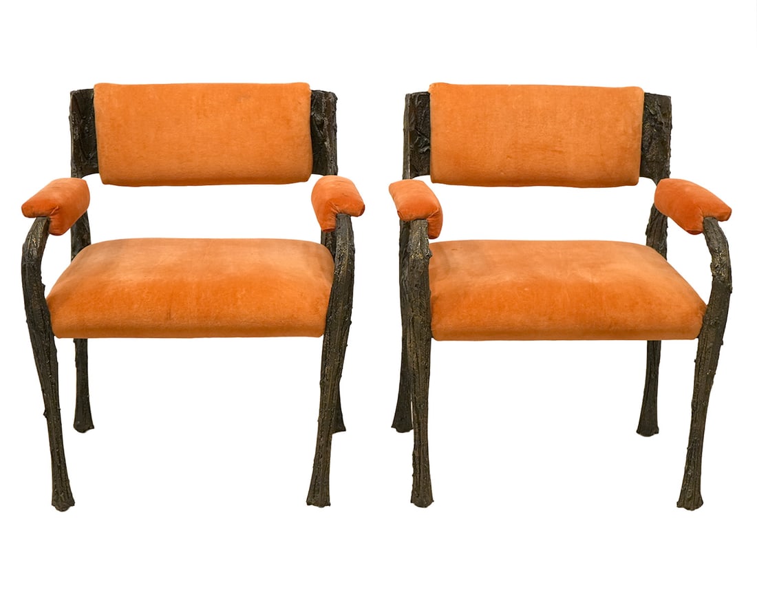 Paul Evans (1931-1987) Sculpted Bronze Chairs, Set of Six - 5