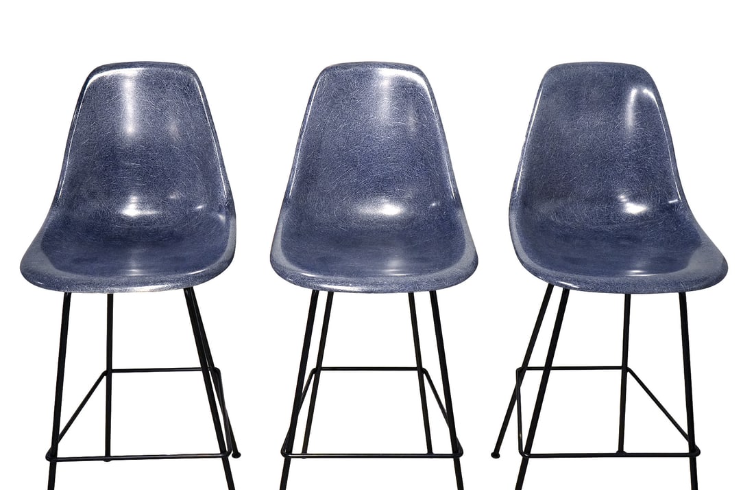 3 Charles & Ray Eames Fiberglass Barstools - 2