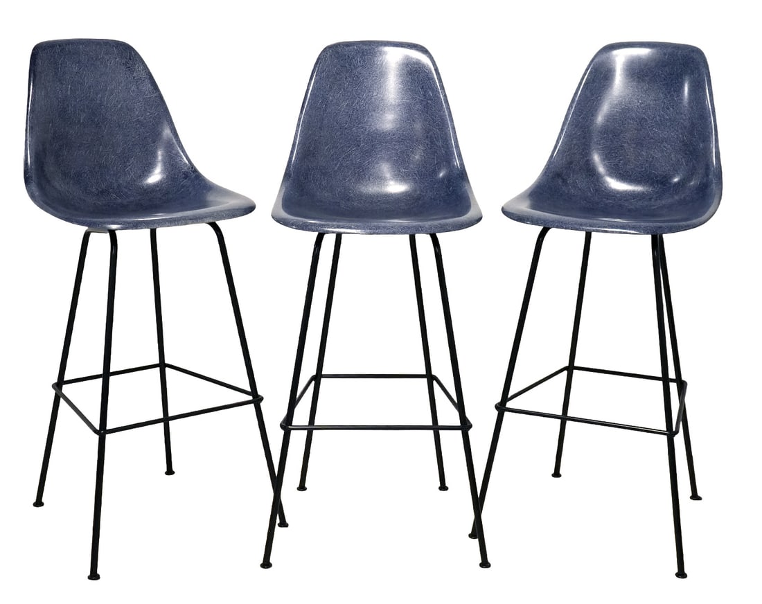 3 Charles & Ray Eames Fiberglass Barstools - 3