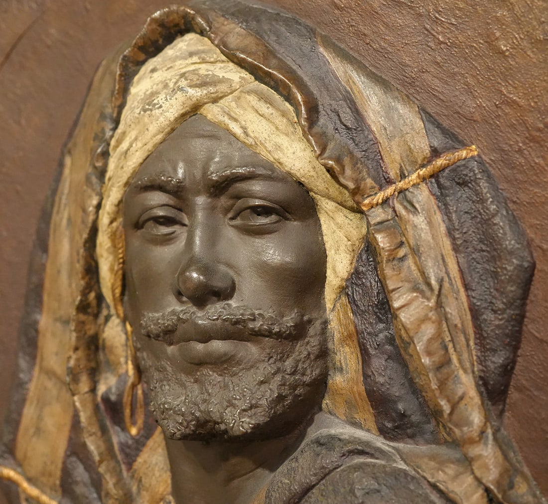 Louis Hottot Orientalist Polychrome Bronze Plaques - 4