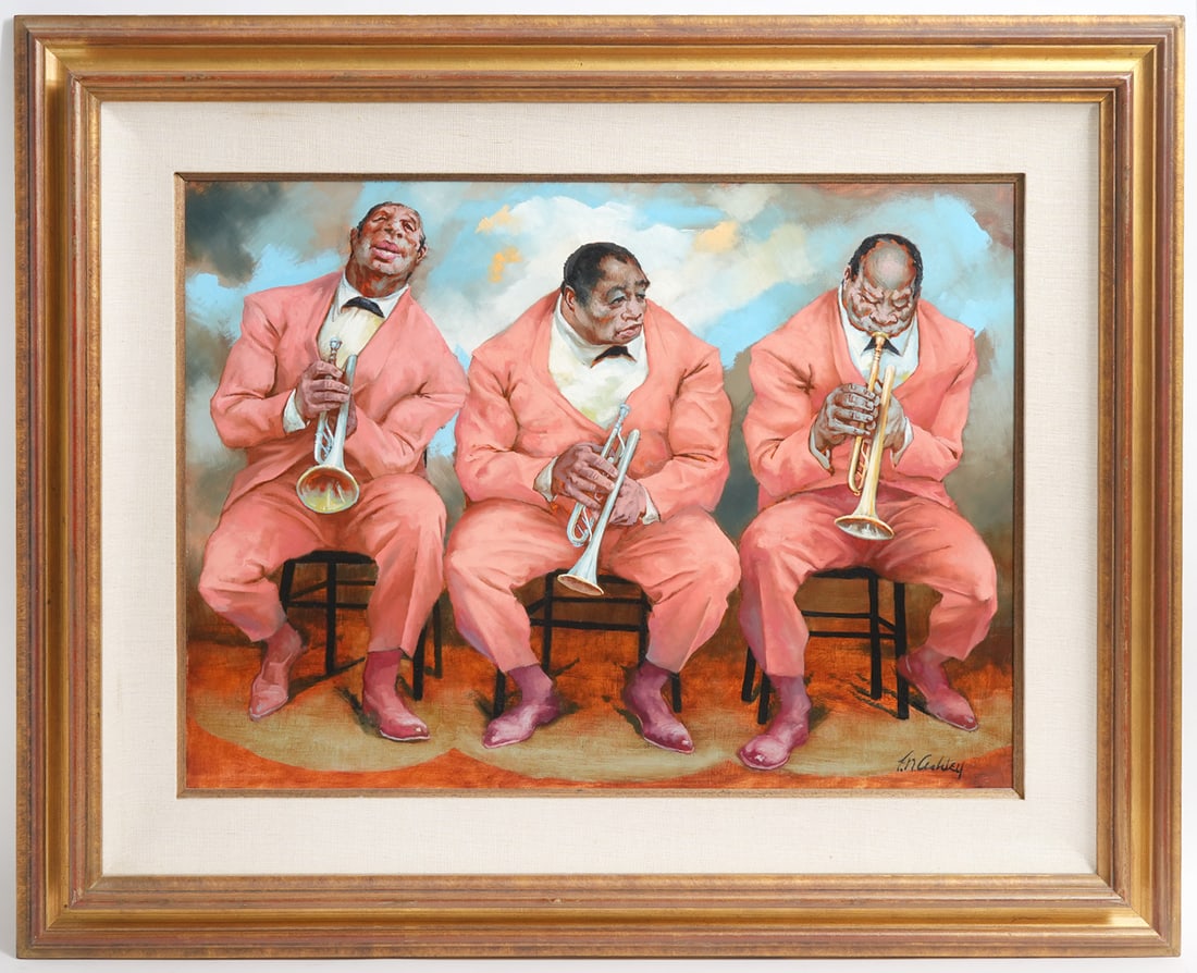 Frank Ashley 'Three Trumpet Men' Painting (1 of 7)