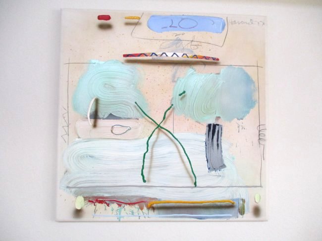 James Havard - Acrylic on Canvas / 1977: James Havard (1937-) Measures 48 x 48 inches. Acrylic on canvas. Titled, Cree Ball Technique (1977). Signed upper right, dated upper right '77. Provenance, Irving Galleries (Palm Beach, Florida)James