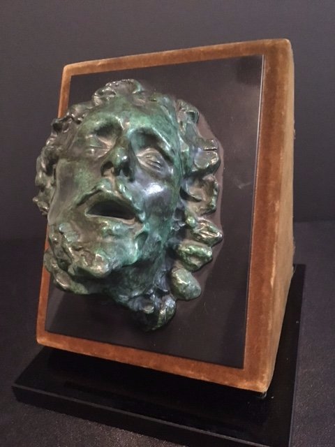 Auguste Rodin - Bronze Sculpture - 1961: Measures 8 x 6 x 4.5 inches. Bronze sculpture in green patina. Titled, Petite Tete Coupee de Saint Jean-Baptiste. Signed lower left, cast no. 6 of 12. Provenance, Dominion Gallery, Montreal Canada 197