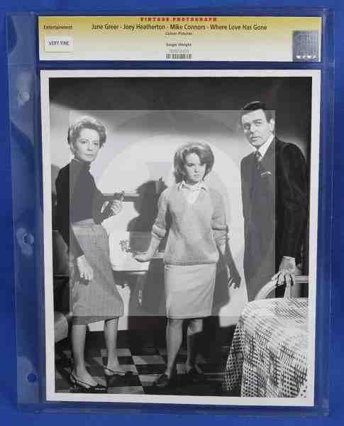CGC Photo Where Love Has Gone 1964: Title: Jane Greer - Joey Heatherton - Mike Connors - Where Love Has Gone Archive: Culver Pictures Genre: Entertainment Photographer: Not Indicated Year: 1964 Type: Vintage Weight: Single Grade: Very F