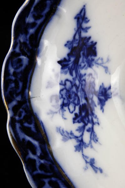 Stanley Pottery Touraine Flow Blue Oval Bowl - 2