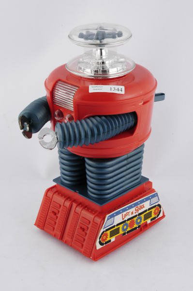 1966 Remco Lost in Space Robot in Box 760MO: Style 760MO. Includes red battery bar on the underside.