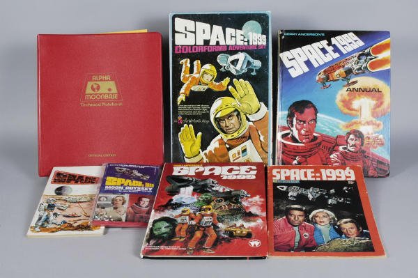 Lot of 7 Space 1999 Books Colorforms Notebook