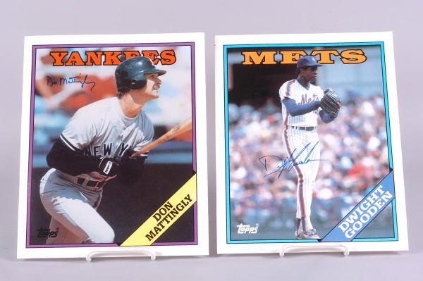 Don Mattingly & Gooden Autographed Topps Folders