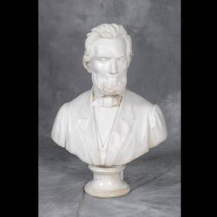 Pio Fedi Abraham Lincoln White Marble Bust 1865: Pio Fedi (Italian, 1816 - 1892) President Abraham Lincoln Life Size White Marble Bust 1865 Abraham Lincoln (February 12, 1809 - April 15, 1865) was the sixteenth President of the United States, March