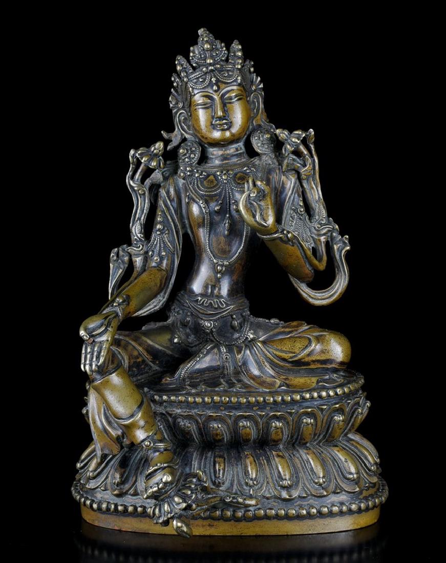 A BRONZE FIGURE OF TARA , Ming Dynasty (1 of 9)