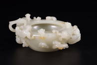 A WHITE JADE 'DRAGON' WASHER.QING PERIOD