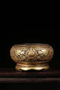 A GILT-BRONZE DRAGON CENSER AND STAND