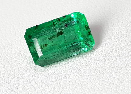 Natural Green Emerald - 3.45 ct: Natural Green Emerald - 3.45 ct. Color - Green , Shape - Emerald Cut Shape , Dimension - 10.5 x 6.2 x 6.0 (mm) , Origin - Africa , Good Quality With Luster.