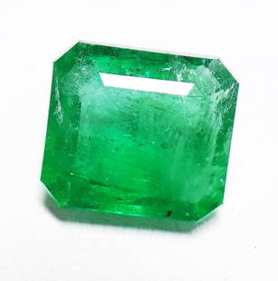 Natural Green Emerald - 3.13 ct.: Natural Emerald - 3.13 ct. , Color - Green , Shape - Emerald Cut ,Dimension - 9.7 x 8.7 x 5.1 (mm) , Facet Cut Design With Smooth Surface, Good Quality with luster.