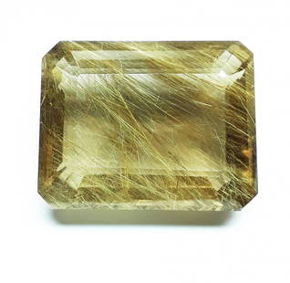 Natural Ru-tile Quartz - 180.26 ct.: Natural Ru-tile Quartz - 180.26 ct. , Color - Greenish Brown , Shape - Cushion Cut , Dimension - 39.0 x 32.0 x 17.6 (mm) , Facet Cut Design With Smooth Surface, Good Quality With Luster.