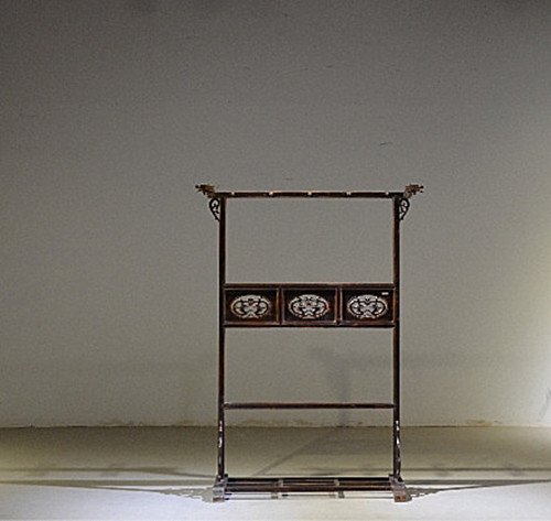 Rare Old Official Chinese Hardwood Cloth Shelf (1 of 8)