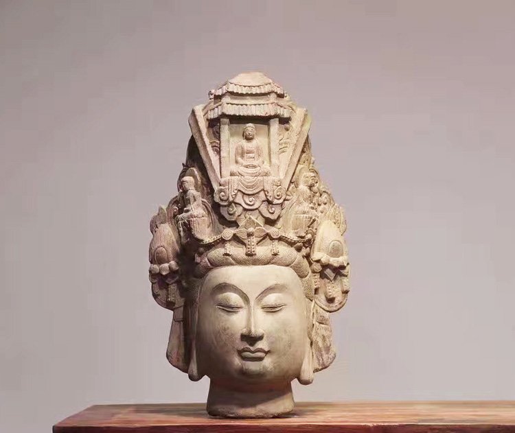 Fine Old Chinese Stone Carved Buddha Head (1 of 5)