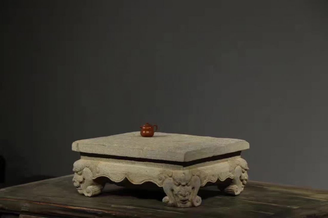 Fine Old Chinese Stone Carved Buddha Statue Beast Stand (1 of 7)