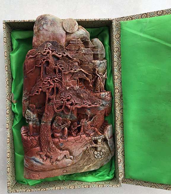 Fine Large Vintage Chinese Soapstone Carving (1 of 4)
