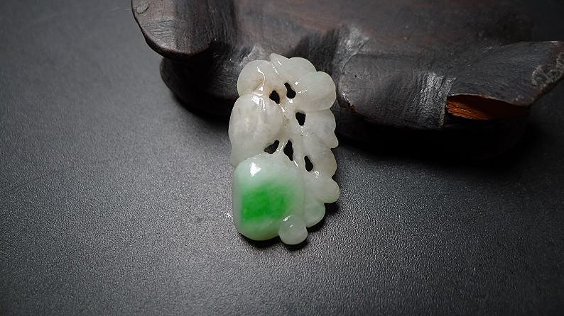 Fine Old Chinese Natural Jadeite Carved Pendant (1 of 4)