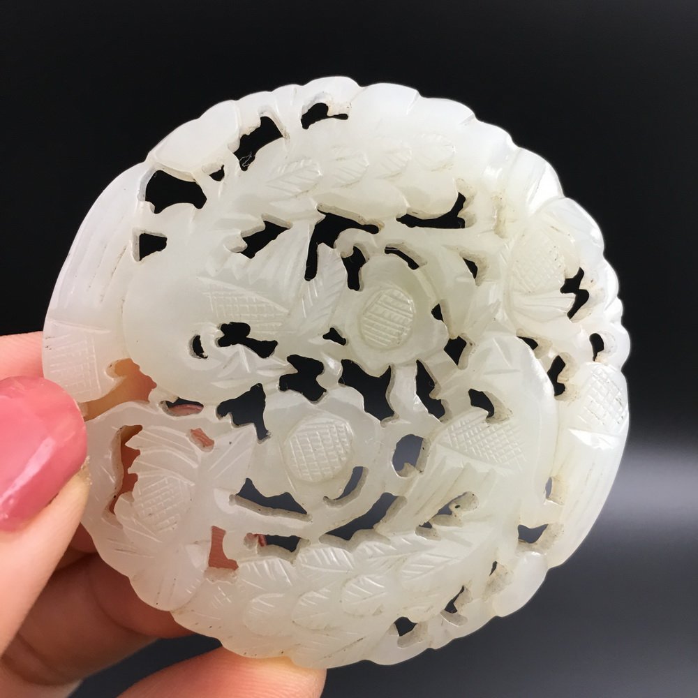 Fine Old Chinese Nephrite Jade Carved Plaque (1 of 5)