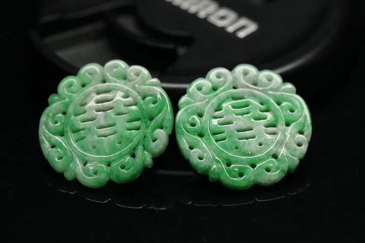 Fine Old Chinese Natural Jadeite Carved Pendants (1 of 6)