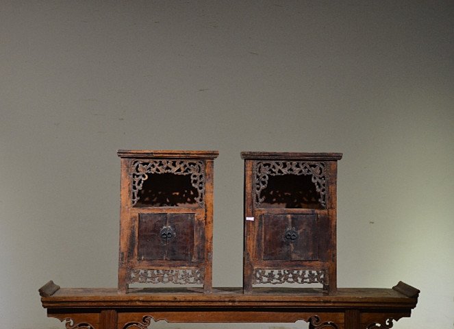 Pair  Fine Old Chinese Rosewood Cabinets (1 of 6)