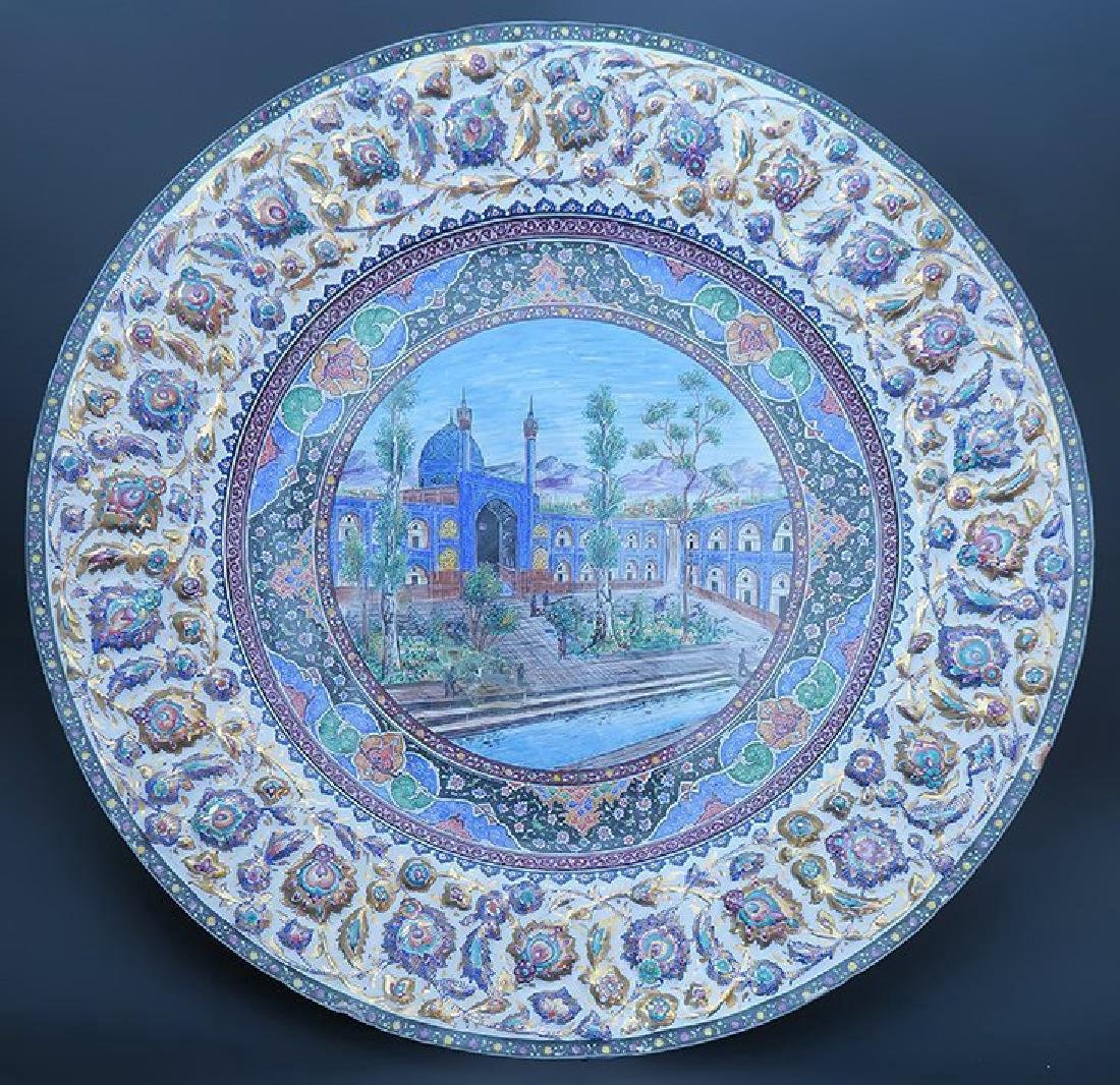 Magnificent Persian Enamel Plate (1 of 4)