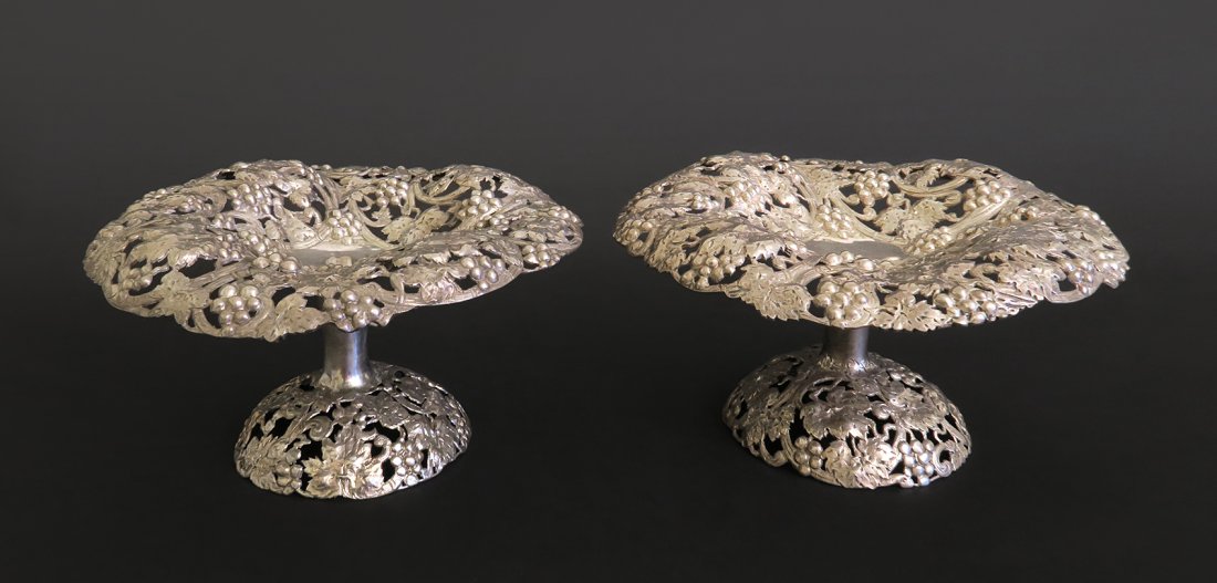 Pair Of Hand Made English Sterling Silver Compote (1 of 5)