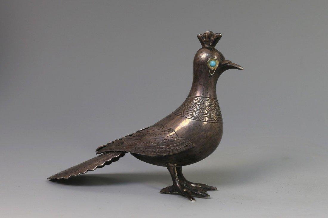 Beautiful Persian Hand Made Figural 84 Silver Bird (1 of 8)
