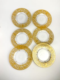 Lot OF 6 Baccarat Crystal Gilted Plates