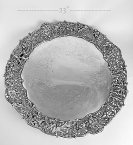 A Large Victorian Silver Plated Serving Tray.