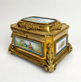 19th Century French Gilt Bronze Mounted Porcelain Box