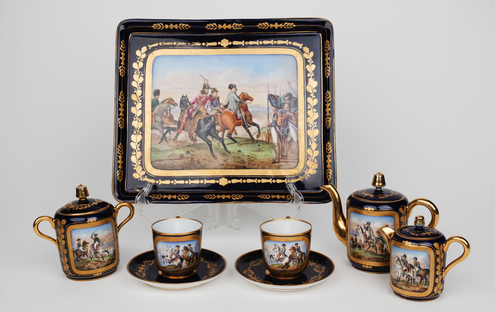 19th Century French Sevres porcelain Hand Painted Tea Set (1 of 11)
