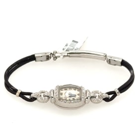 Art Deco Ladies Platinum & Diamond Lady Elgin Wrist Watch