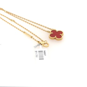 Van Cleef & Arpel 18K Yellow Gold & Cornelian Necklace