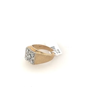 Men 14K Yellow Gold & Diamond Ring