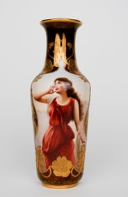 An Art Nouveau Royal Vienna Hand Painted Porcelain Vase.