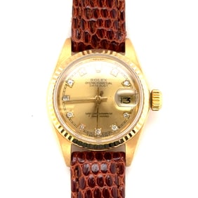 Ladies 18K Solid Gold Daimond Face Rolex Watch