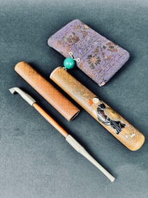 19th Century Japanese Meiji Period Pipe & Pouch