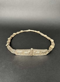 19th Century Indian Hand Made Mash Work Silver Belt