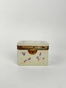 19th Century French Enameled Opaline Hinged Box
