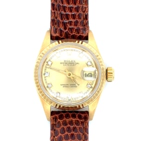 Ladies18K Yellow Gold Rolex Oyster  Perpetual Wrist Watch